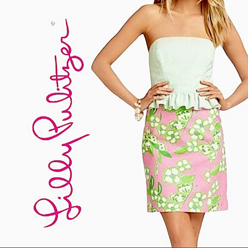 Lilly Pulitzer Peplum Seersucker Lowe Dress